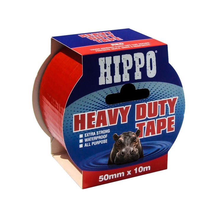 Hippo Heavy Duty Tape Red 50mm x 10mtr